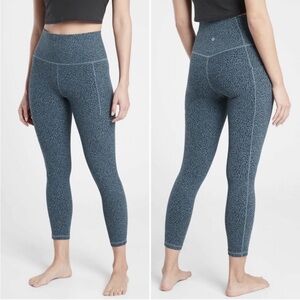 Athleta Salutation Stash II Textured Tight Blue Leggings